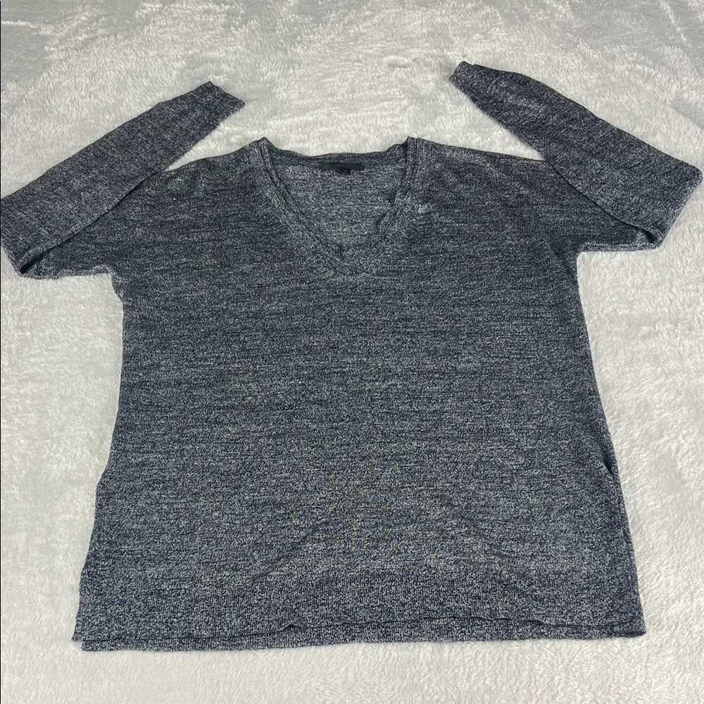 J. Crew Women's Size XS Charcoal Long Sleeve V-Neck Top